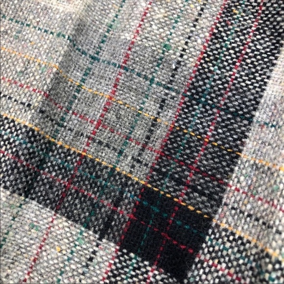 intage Wool Black, Gray & Multi Color Plaid Skirt - Picture 2 of 8